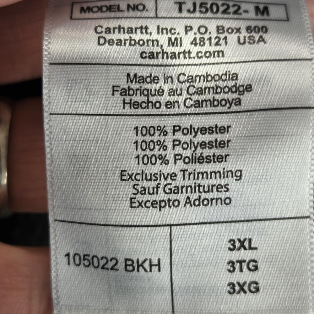 Carhartt Jacket Mens 3XL Gray Rain Defender Relaxed Fit Heavyweight TJ5022-M - Picture 6 of 9